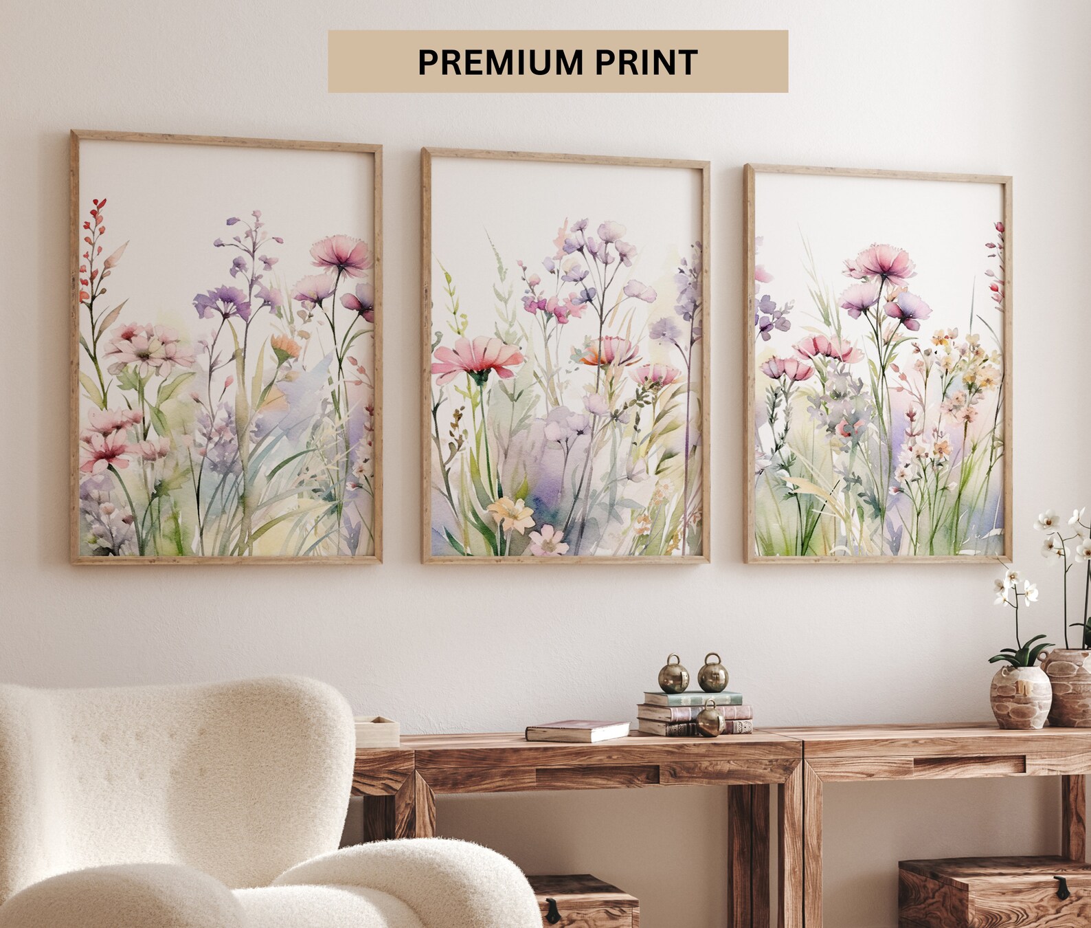 Wildflower Nursery Decor, Botanical Print, Boho Nursery Wall Art ...