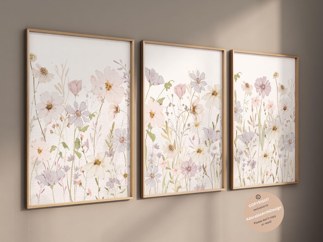 Wildflower Prints, Boho Nursery Wall Art, Botanical Print, Wildflower ...