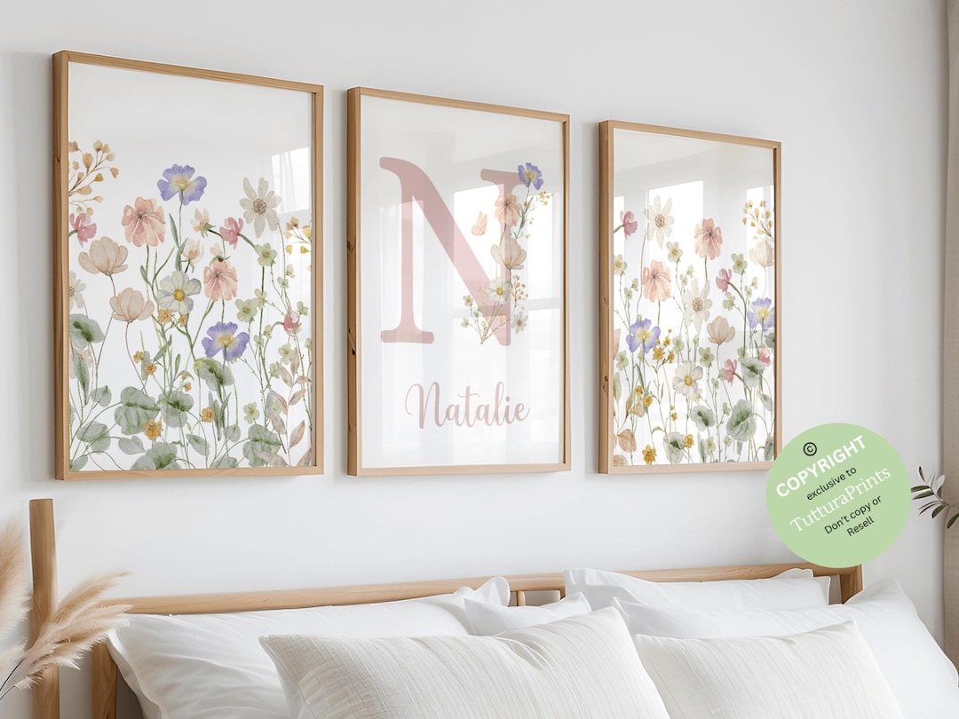 Custom Wild Flowers| Wildflowers Prints| Floral Nursery Wall Art, Boho ...