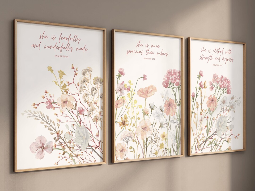 Wildflower Prints, Boho Nursery Wall Art, Wildflower Nursery Decor