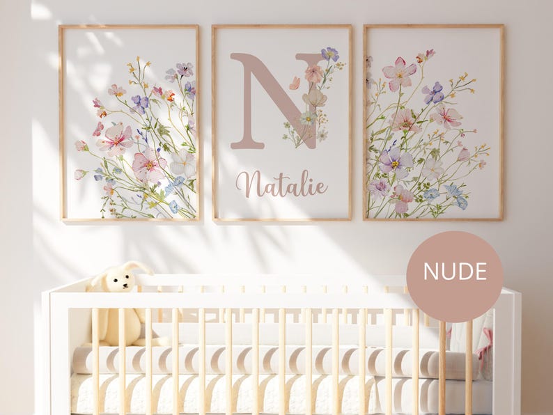 Wildflowers Prints | Custom Wild Flowers| Floral Nursery Wall Art, Boho ...