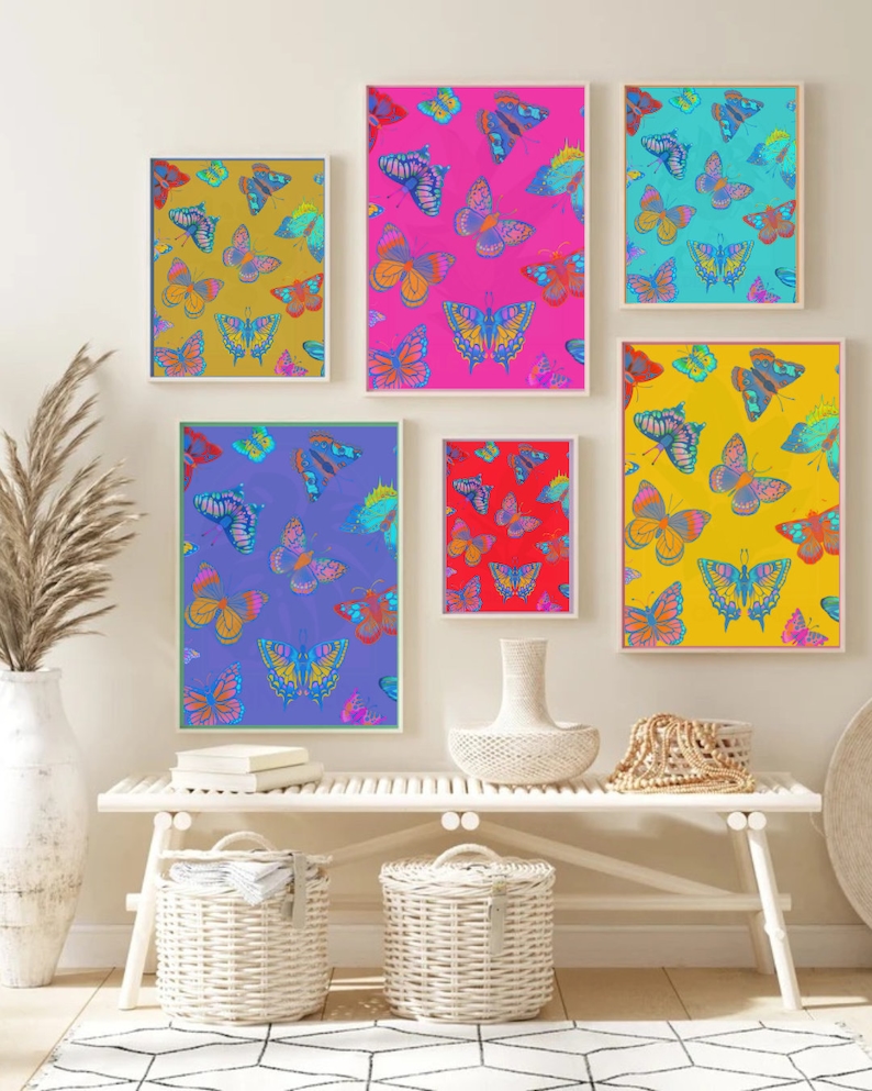 Butterfly Posters Butterfly Art Print Butterfly Wall Art Butterflies