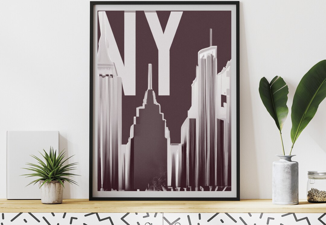 Black and White NY Print Black New York Wall Art Ny Skyline New York Cityscape New York City Art