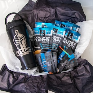 Fitness Supplement Gift Box, for Men and Women, Protein Samples, Preworkout Samples, Gym Shaker Bottle