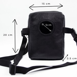 Ostomy Stoma Pouch Cover Stoma Fashion Heuptasje Zwart PU Leer Met Verstelbare Tailleband image 3