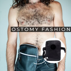 Ostomy Stoma Pouch Cover Stoma Fashion Heuptasje Zwart PU Leer Met Verstelbare Tailleband image 2