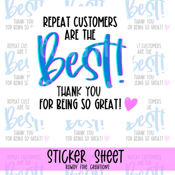 Thank You Repeat Customer Sticker, Packaging Sticker, Mailing Supplies, Small Business, Thank You Sticker, Customer Appreciation Sticker
