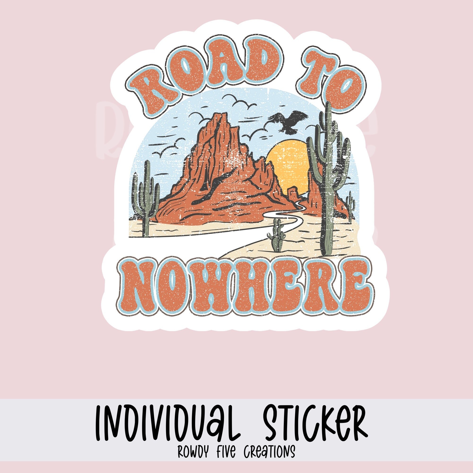 Road to Nowhere Sticker, Mountain Roadtrip Water Bottle Sticker, Laptop ...