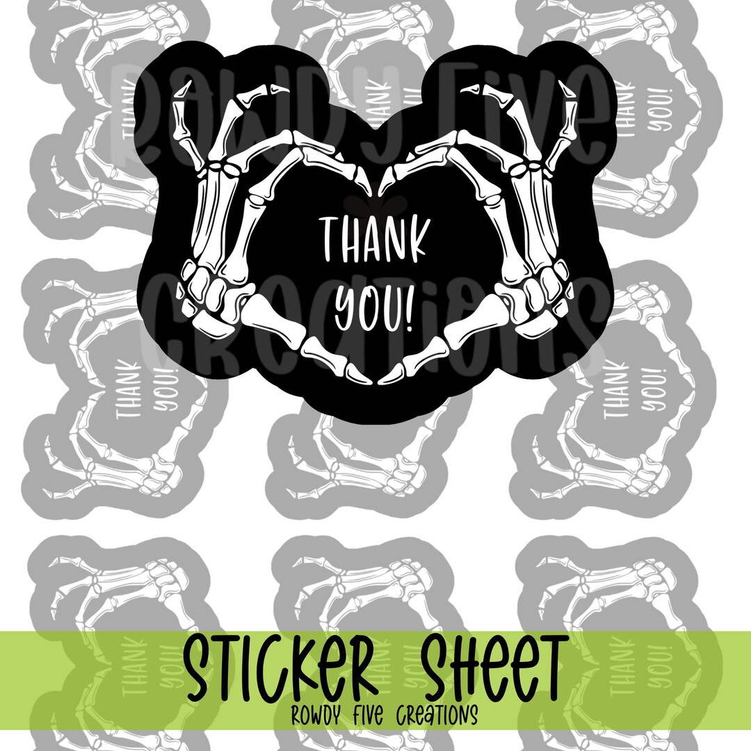 Thank You Skeleton Hand Sticker, Spooky Halloween Scentsy Happy Mail ...