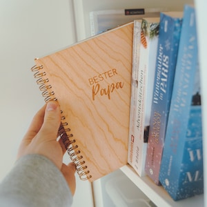 Regalo per papà | Quaderno in legno | "Il miglior papà" | Regalo del blocco note per la festa del papà | Regalo di compleanno padre | Taccuino in legno