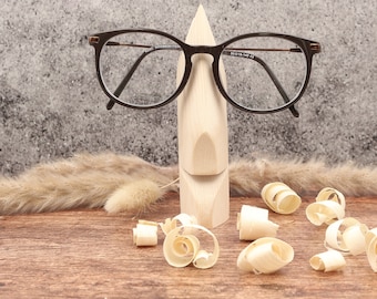 Brillenhalter aus Holz | Handgemachte Unikate | 4 verschiedene österreichische Hölzer | Geschenk für Brillenträger | für jede Brille passend