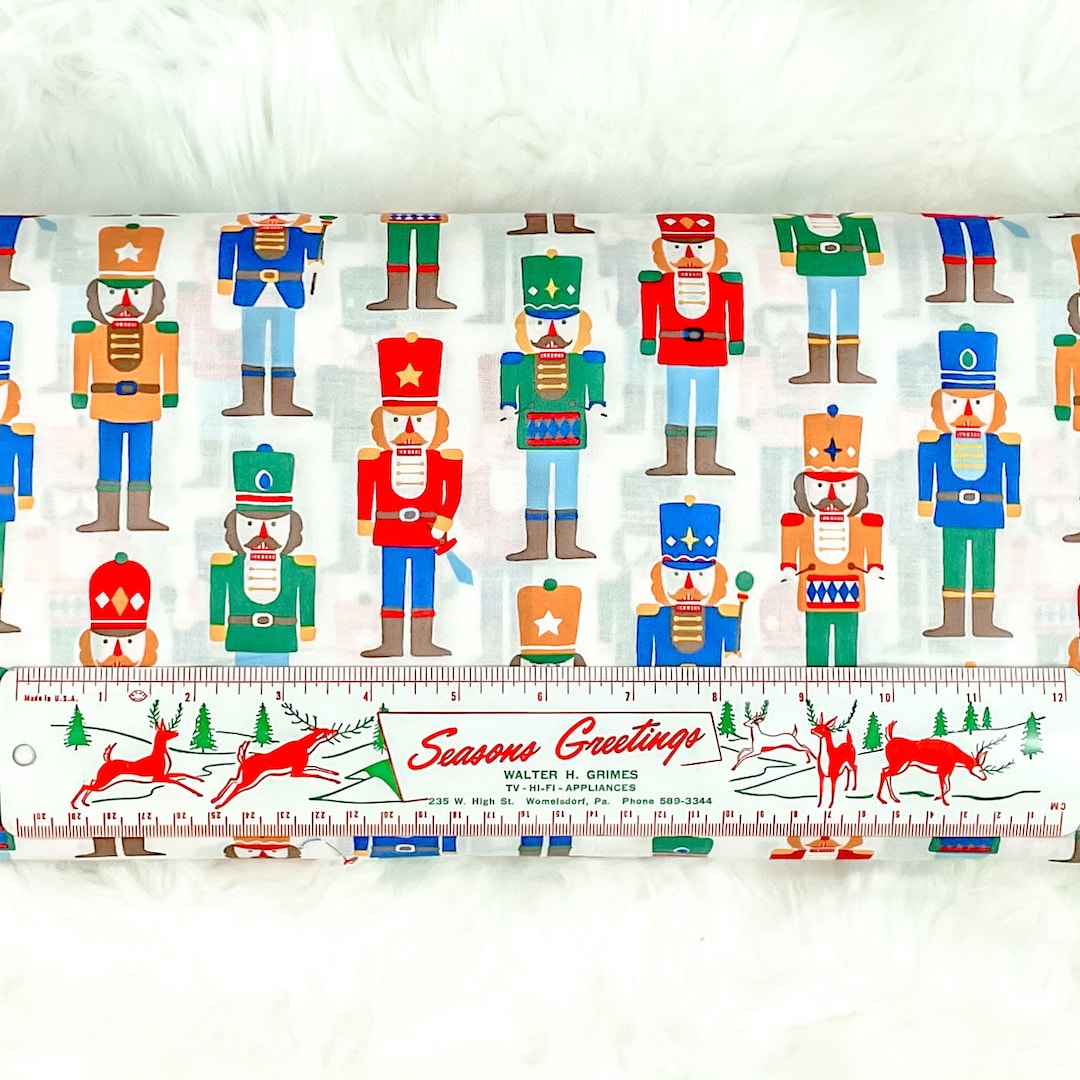 Vintage Inspired Christmas Nutcrackers on off White. Rare Out of Print