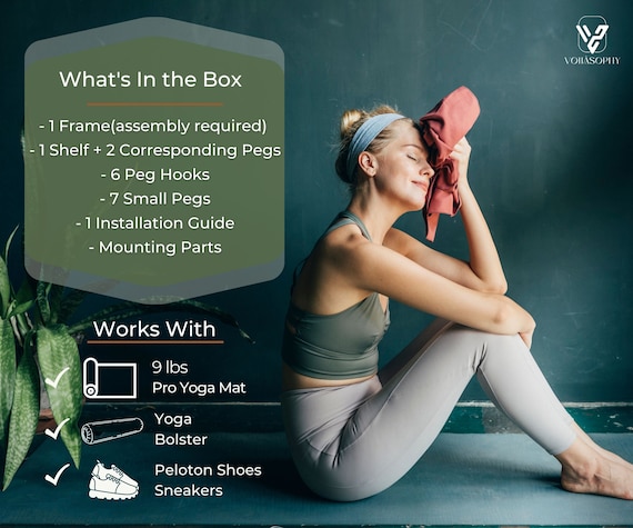 Fully Adjustable Yoga Mat Holder Wall Mount, Yoga Mat Rack, Yoga