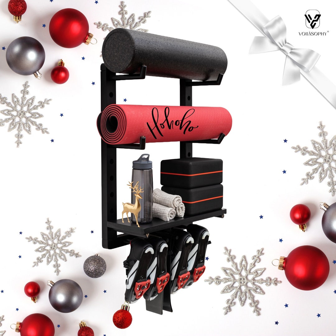 Fully Adjustable Peloton Shelf, Yoga Mat Holder, Home Gym Organizer