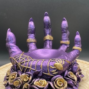 Creepy Cool Purple Witch Hand Sphere Holder, Hand Sphere Holder, Sphere Stand