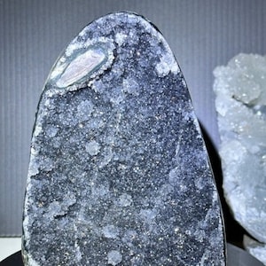 1.15lbs. Galaxy Black Amethyst Druzy Cut Base Freeform with Sugar Bubbles - Brazil