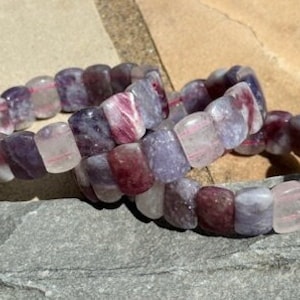 You Choose - Unicorn Stone Bracelet, Purple Lepidolite, Hackmanite, Pink Tourmaline, Smoky Quartz Stretch Bangle