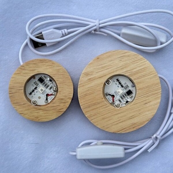 Wood LED Color Changing Light Stands, Multi Color Sphere Light Stands, Tower Light Stands - 2 Sizes