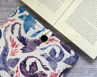 Purple Dragon Light - XXL Booksleeve, Hardcover, Paperback, Ipad, Notebook protector, book bag