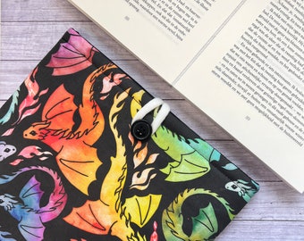 Rainbow Dragon Dark - XXL Booksleeve, Hardcover, Paperback, Ipad, Notebook protector, book bag