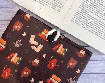 Cozy Up Reading - XXL-Bücherhülle, Hardcover, Taschenbuch, Ipad, Notebook-Schutz, Büchertasche