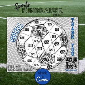 Editable Soccer Ball Fundraiser Template | Fill the Soccer Ball Fundraising Made Easy | 8.5x11 Digital Download | Pick a your price