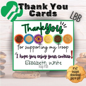 LBB DIGITAL Scout Kekse Dankeskarte | Thank You-Tags | Scout Geschenkanhänger | Scout Cookie Geschenkanhänger|Keks Geschenkanhänger|Geschenkanhänger Cookie Gram