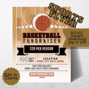 Basketball Fundraiser, Winter Sports, instant download, Basketball Fundraiser, Basketball Invite, Digital, Basketball game invite