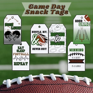 Football Treat Tags, Football Team Snacks Tags, Football Goodie Bag Tags, Team Treats, Good Luck Tags, Game Day Treats, Team Treat Tags