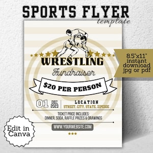 Wrestling Fundraiser Winter Sports Instant Download Sports