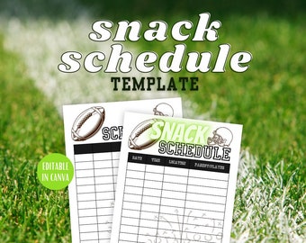 Editable Soccer Snack Sign up Sheet, Game Day Schedule Canva Template ...