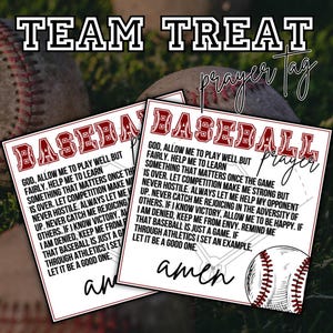 Baseball-Leckerli-Tags, Gebetsanhänger, Baseball-Gebet, Spieltag-Gebetsanhänger, Wettbewerb Leckerli-Etiketten, Team-Tags, Spieltag-Tags, digitaler Download
