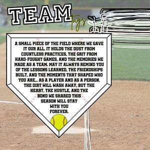 Jar of Dirt SOFTBALL Girls Team Printable Instant Download Digital Art Motivational Memory Sentimental Quote Sign Senior Gift