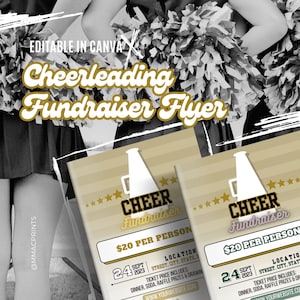 Custom Cheerleading Fundraiser Flyer, Printable Flyer, Canva Template, School Benefit, Poster, Squad Fundraiser, Cheer Party Invitation