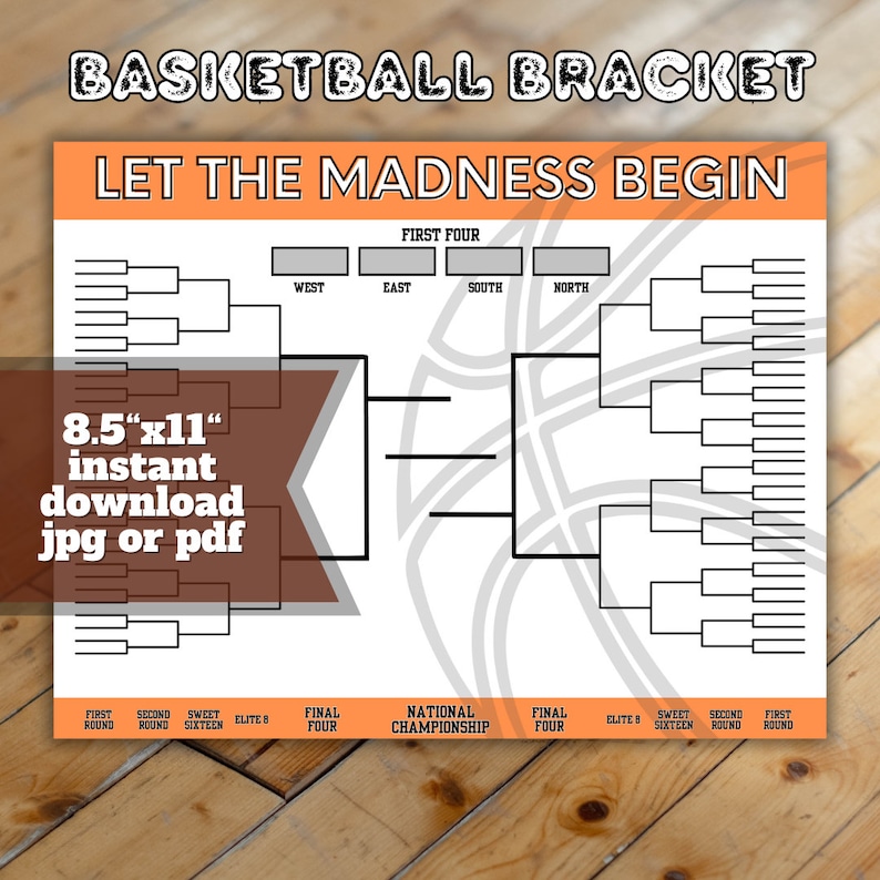 2024 Printable Men's Basketball Championship, Men's March Brackets