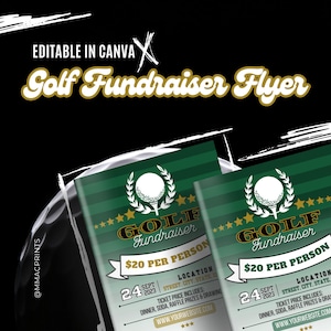 Golf Fundraiser, Golf Tournament Invitation, Masters Golf Invitation, Hole-in-One, Editable Digital Template INSTANT DOWNLOAD, School Sports