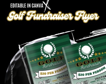 Golf Fundraiser, Golf Tournament Invitation, Masters Golf Invitation, Hole-in-One, Editable Digital Template INSTANT DOWNLOAD, School Sports