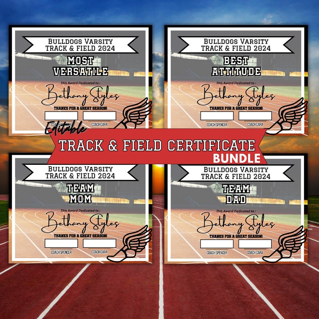 Image 2 for Track And Field Certificate Templates Free