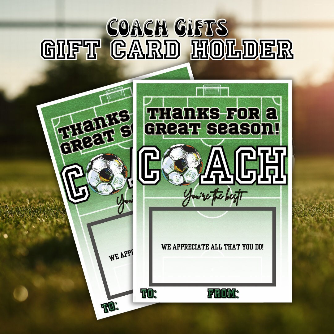 Soccer Coach Appreciation Gift Card Holder, Thanks for a Great Season Coach Gift, Coach ...