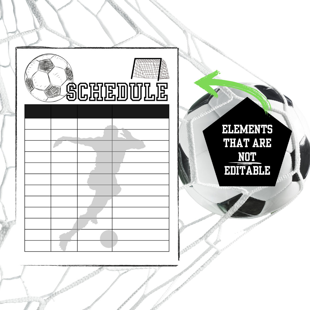 Editable Soccer Snack Sign up Sheet, Game Day Schedule Canva Template ...