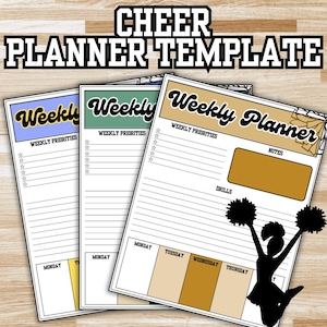 Cheerleader Planer Vorlage, druckbarer Jubelplan, Jubel-Saisonplaner, Jubelzeitplan, Jubel-Routine, Cheer Coach bearbeitbarer Planer