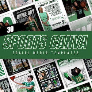 Sports Social Media Templates | 30 Editable Canva Templates | Athletic Instagram & Facebook Posts | Editable Team Marketing Graphics