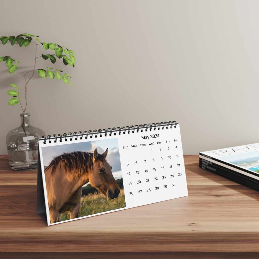 Horse Calendar Kitchen Calendar Horse Desk Calendar Tent Etsy