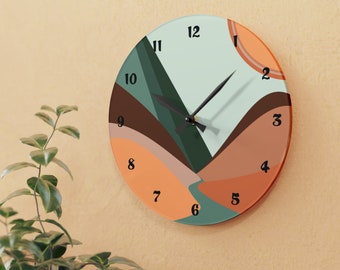 Boho Wall Clock: Minimalist Acrylic Art Decor