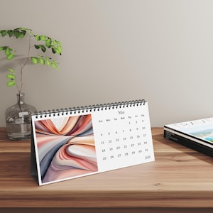 2025 Desk Calendar: Calming Watercolor Art, Spiral Bound