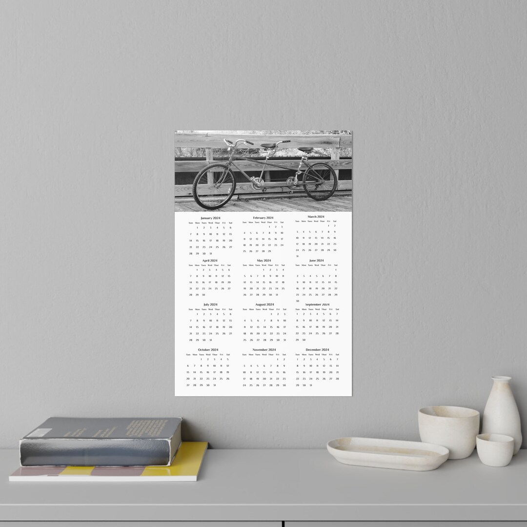 Minimalist Calendar Wall Decal Calendar 2024 Black and Etsy