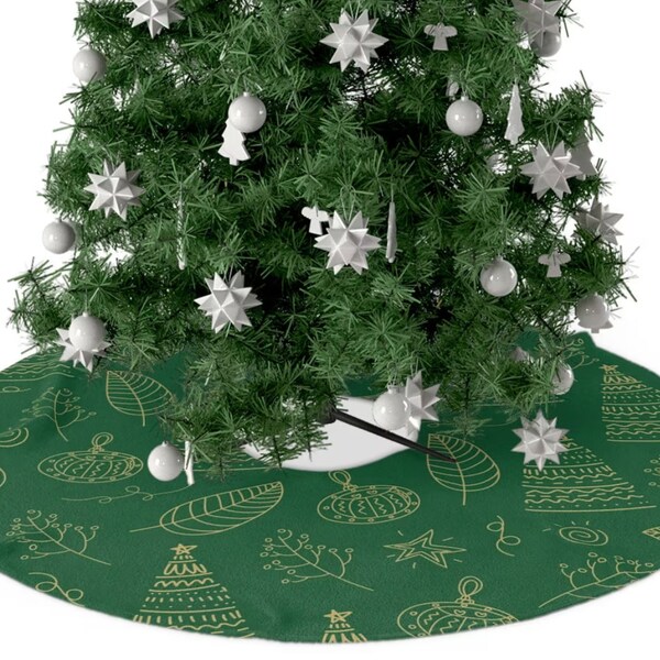 Green and Gold Tree Skirt Etsy