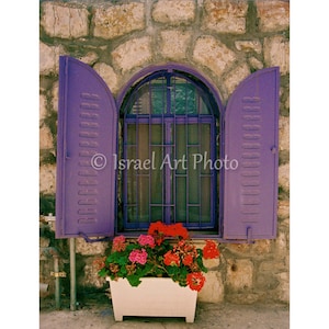 Purple Shutters in Nachlaot, Jerusalem,  Israel Photography, Digital Download