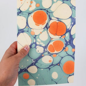 Diario fatto a mano, carta marmorizzata, quaderno con tecniche miste