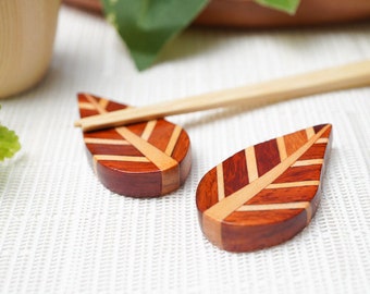 Wooden leaf chopstick rest - Wooden Chopstick Rest - Japanese chopstick rest -  Wood Handcrafted